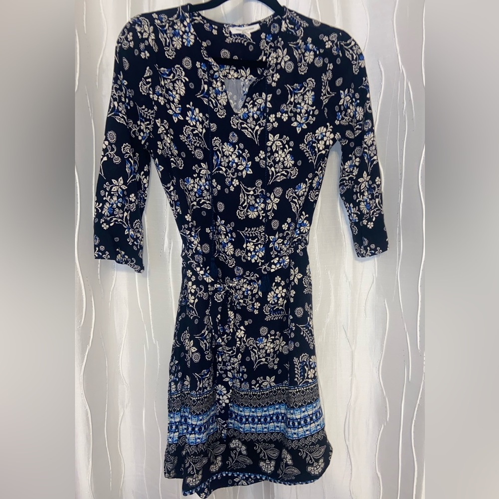 Cute navy print dress, Sz XS